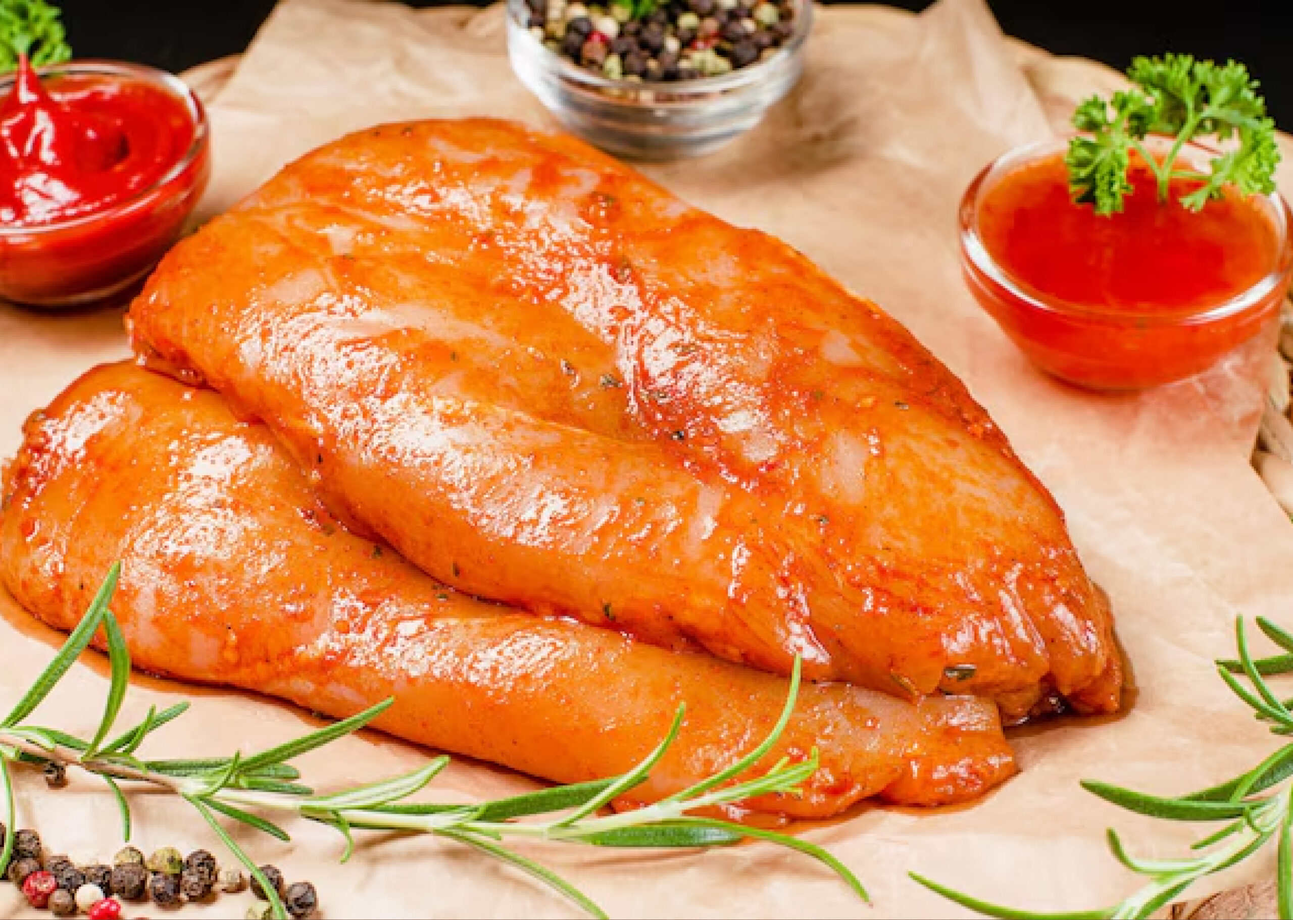 poulet frais mariné
